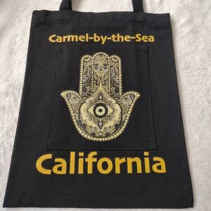 Black Tote Bag with Golden Design